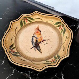 Julie Ueland Cockatiel Parrot Exotic Bird Dinner Plate (10.5”) Colorful Embossed